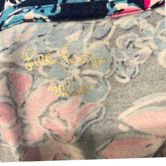 Lilly Pulitzer Finn Top Long Sleeve HighTide Pineapple Paradise Sz L - Picture 5 of 5